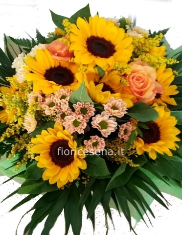 Bouquet girasoli e rose